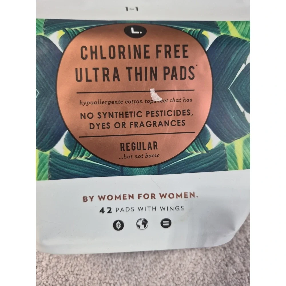 Chlorine Free Ultra Thin Regular Pads with Wings 42 CT New
